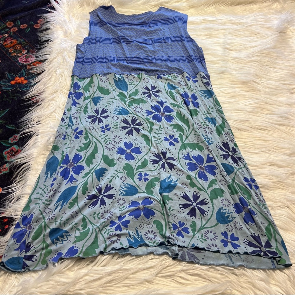 Gudrun Sjoden Blue Sleeveless Scoop Neck Sundress